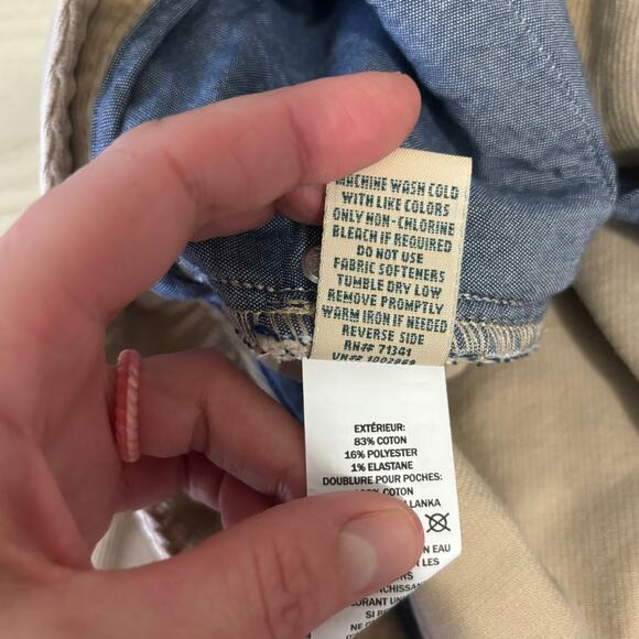 LL Bean Corduroy Pant Size 16 Tan Favorite Fit Stretch Academia Neutral Heritage - Picture 13 of 13